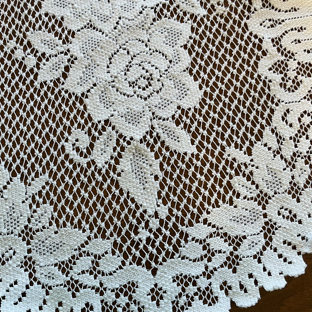Beige Lace Table  oval runner